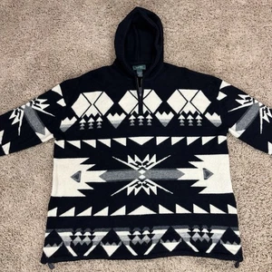 ¿De colección Ralph Lauren XL/2XL? Suéter con Capucha Azteca Tejido a Mano Lana Corderos Suroeste - Imagen 1 de 19