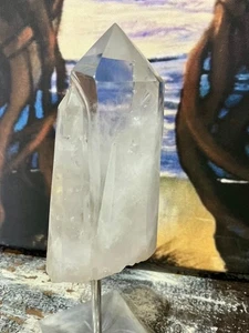 Large Quartz Crystal Pointed Generator Tower Quartz Crystal Display Stand 12 cm - Picture 1 of 11