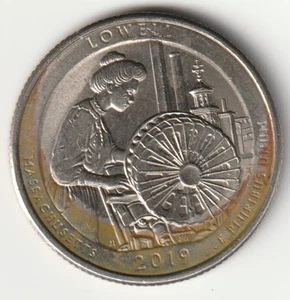 2019-P Lowell America the Beautiful ATB NHP 25C Quarter Dollar Annealed Error - Picture 1 of 2