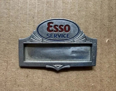Vintage Esso Gas Name Badge Service Station Uniform Pin Oil - Изображение 1 из 3