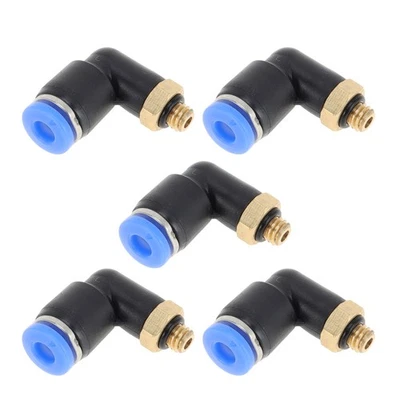 Conexión rápida 5/32" 90° M5 azul para tubería aire, 1 unid - Imagen 1 de 4