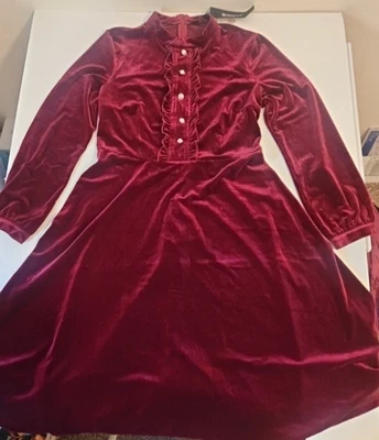 Vestido Allegra K Midi Terciopelo Estilo Y2K FairyCore Gótico Campesino Vampiro Halloween Cremallera Foto 1 de 4