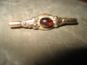 Jugendstil Brosche Gold Silber roter Stein vintage - Picture 1 of 4