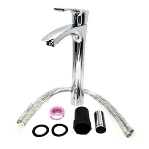 12 Inch Bathroom Sink Faucet Handle With Deck Mixing Faucet Tall Chrome One Hole - Picture 1 of 4