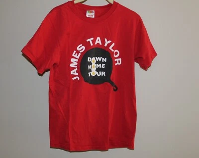 Camiseta James Taylor Hombre Talla S Roja Manga Corta 2009 Down Home Tour Gráfico De Colección Foto 1 de 4