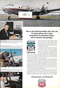 CHICAGO WHITE SOX DOUGLAS DC-7B PHILLIPS 66 1966 AD - Picture 1 of 1