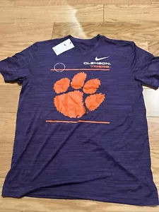 NIKE NCAA Clemson Tigers VELOCITY T-SHIRT CW5083 Men Sz L BNWT Football Purple - Picture 1 of 6
