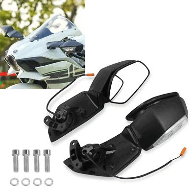 Rearview Mirrors LED Turn Signal For KAWASAKI Ninja H2 ZX1000 2015-2024 CARBON Foto 1 de 4