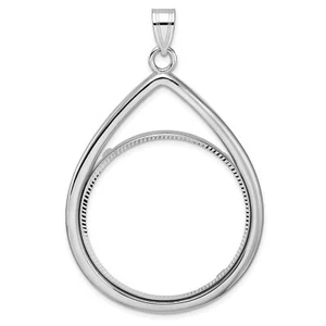 2006-Now $50 1 oz American Buffalo Prong Set D/C Teardrop Coin Bezel in 14k Gold - Picture 1 of 6