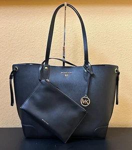MICHAEL KORS EDITH DRAWSTRING TRAVEL TOTE SHOULDER BAG + 1 POUCH BLACK - Picture 1 of 8