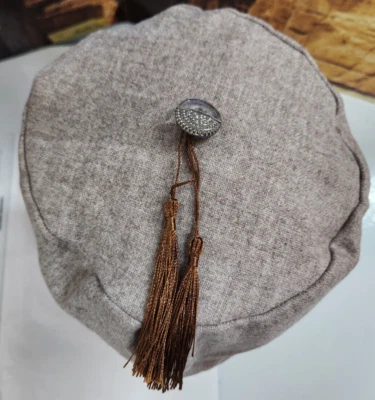 SMOKING CAP Repro. 1800s Victorian Style Tan 100% Wool Size Medium - Image 1 of 4