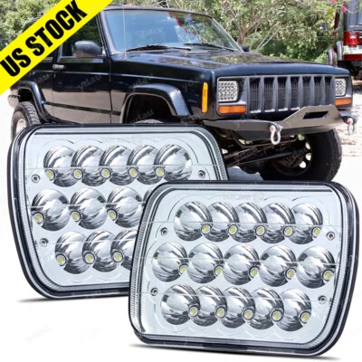 Pair For Ford E-150 Econoline E-250 E-350 7x6" 5X7" LED Headlights Hi-Lo Beam - Image 1 of 4