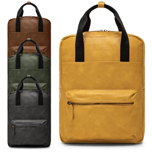 Mochila hombre/mujer HERLING GODWIN vintage cuero PU moda casual trabajo viaje - Imagen 1 de 36