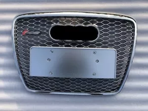 For Audi A6 S6 C6 RS6 Front bumper Mesh Grill Silver Honeycomb Rings 2005-2011 - Picture 1 of 6