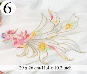 Koi Embroidery Appliques Sew on Chinese Cheongsam Hanfu Sewing Patches Costume - Picture 1 of 34