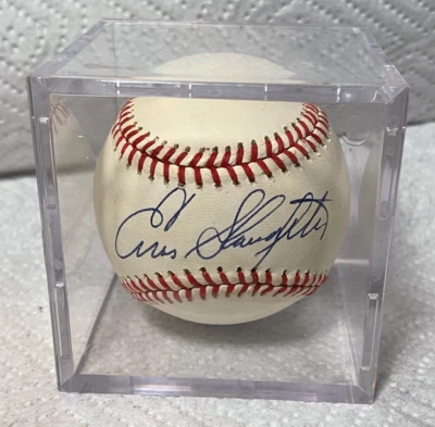 ENOS SLAUGHTER SIGNED AUTOGRAPHED BASEBALL OFFICIAL NL RAWLINGS BALL CARDINALS - Image 1 of 4