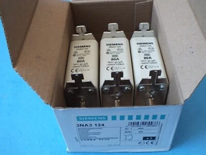 3 Stück SIEMENS 3NA3 124 (3NA3124) 500V NH-gl/gG 80A Sicherung - Bild 1 von 7
