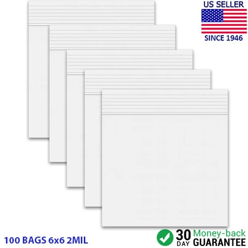 6 x 6 Clear Polyethylene  Bags 2 Mil 100 Bags lock er - Image 1 of 1