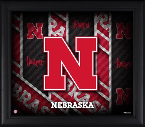 Nebraska Cornhuskers Framed 15" x 17" Team Threads Collage Cover