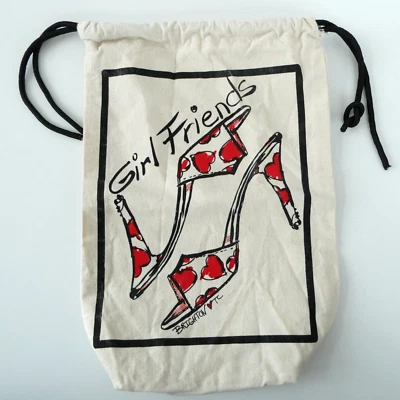 Bolso de Zapatos Brighton Girl Friends Lona Cordón Viaje 13x10x4 pulgadas Corazones Foto 1 de 4