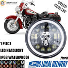 7in Round RGB LED Halo Headlight HiLo DRL Beam For Harley-Davidson Fat Boy FLSTF