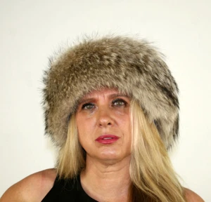 Nueva diadema de piel de coyote natural Efurs4less - Imagen 1 de 3