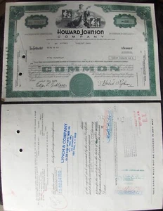 Stock certificate Howard Johnson Comp. Payee CEDE & Co 1975. - Picture 1 of 4