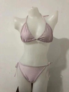 Chuns Fashion Two Piece Set Classic String Bikini Blue polka dots Size S, M, L - Picture 1 of 9
