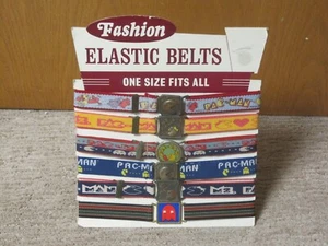 Pac-Man Ms Pacman Elastic FASHION BELTS Buckles Store Display Countertop 1980's - Picture 1 of 8