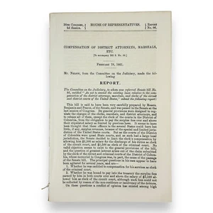 1861 House of Representatives 36th Congress Report No. 86 - Attorney Marshall... - Picture 1 of 4