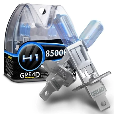H1 BOX HALOGEN LAMPEN IN XENON OPTIK VON GREAD LIGHTS SUPER WHITE 8500K 55W  - Bild 1 von 4