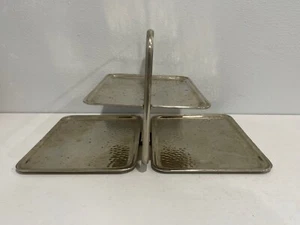 Art Deco Leo Schlesinger Co. Inc. New York City Silver Plated Foldable Step Tray - Picture 1 of 12