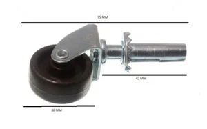 Castors Single Wheel Socket Fix 1 1/4 Inch 30mm Pack Of 4 - Picture 1 of 1