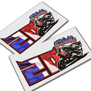 Fabio Quartararo #20 El diablo Trois Couleur Art Autocollants Graphique X 2 - Bild 1 von 3
