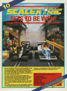Publicidad impresa promocional de juguete coche de carreras Scalextric Fórmula 1 de colección de la década de 1990 - Imagen 1 de 1