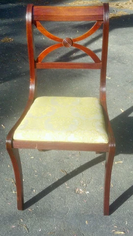 Rare- Hickory Chair Mfg. Co. Solid Mahagony cross back chair Cover