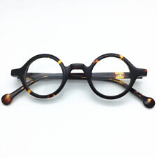Hand Made 37mm Small Vintage Round Eyeglass Frames Full Rim Acetate Glasses