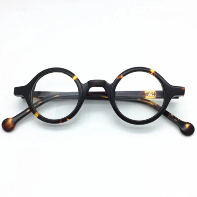 Hand Made 37mm Small Vintage Round Eyeglass Frames Full Rim Acetate Glasses - Image 1 of 4
