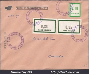 FRANCE FICTIFS N° F141+F151x2 SUR LETTRE AVEC CACHET BORDEAUX COURS PRATIQUES - Picture 1 of 2