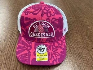ST LOUIS CARDINALS 47 SHELLY FLORAL YOUTH TRUCKER SNAPBACK HAT CAP MLB PINK $30 - Picture 1 of 4