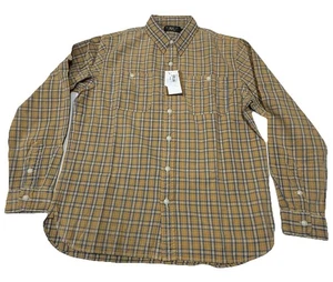 Camisa Ralph Lauren Doble RL Hombres Amarillo e Índigo A Cuadros Abotonada 100% Algodón - Imagen 1 de 18