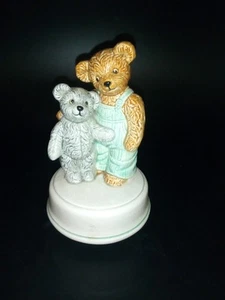 VINTAGE OTAGIRI JAPAN MUSIC BOX GIBSON GREETING CARDS CERAMIC TEDDY BEAR - Picture 1 of 4