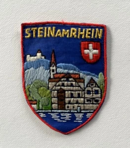 VINTAGE STEIN am RHEIN SWITZERLAND TOWN SOUVENIR TOPPA RICAMATA DISTINTIVO 2" X 2-3/4" - Foto 1 di 2