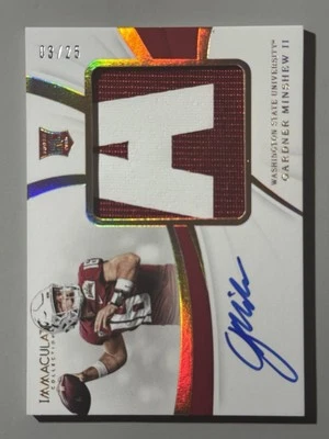Gardner Minshew Rookie Auto 2019 Panini Immaculate /25 Gold Game Worn Jersey RC - Image 1 of 3