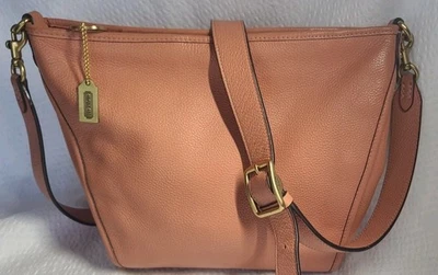 COACH C8482 Small Dufflette Light Coral Polished Pebbled Leather Crossbody Bag - Image 1 of 4