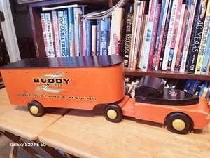 1940's BUDDY L WOODEN BUDDY L VAN LINES LONG DISTANCE MOVING DELIVERY TRUCK - Picture 1 of 16