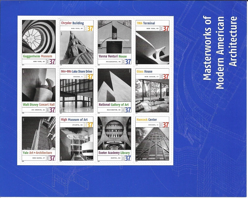 US #3910 Full Mint Sheet - Modern Architecture  Commemorative Issue-37 cents MNH - Image 1 of 1