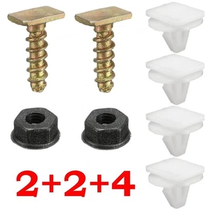 Front Trim Fastener Clips Metal Nut 2* Metal Screws 4*Plastic White Clips //new - Picture 1 of 10