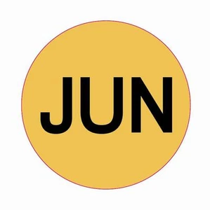 Monate des Jahres Etiketten, ""JUN"", 2" Kreis, 500/Rolle, 2 ROLLEN - Bild 1 von 1
