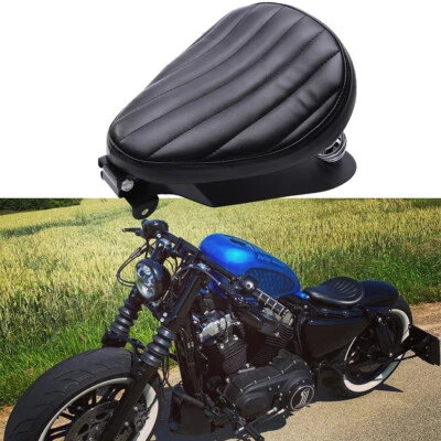 For Harley Davidson Sportster XL883 1200 48 Bobber Motorcycle Spring Solo Seat - Image 1 of 4